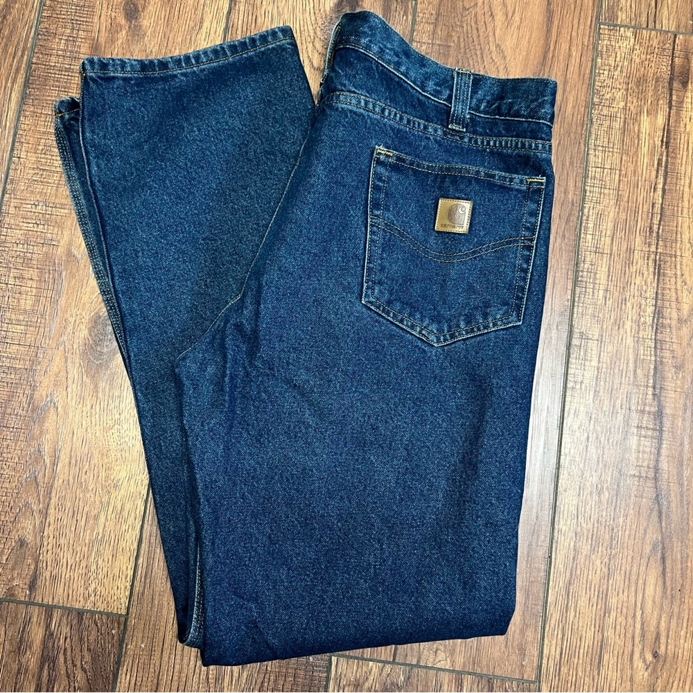 NWOT Carhartt mens dark wash bootcut jeans 38x34